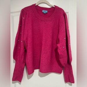 Sweater with Pearl Detail on Sleeves